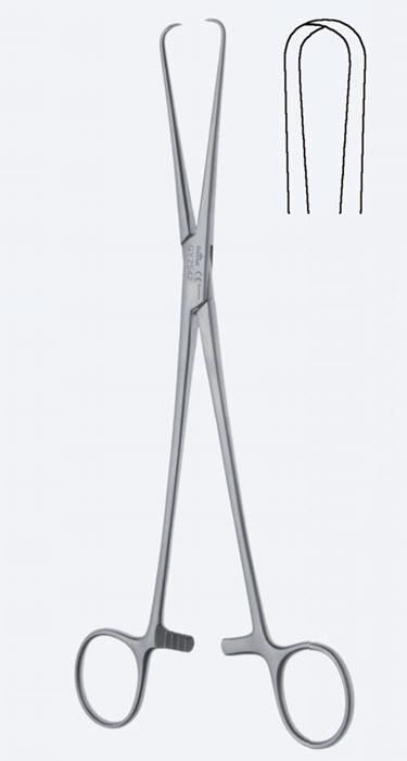 Зажими, хірургічні, для матки, "Schröder", прямі, загальна довжина 250 мм, 10"